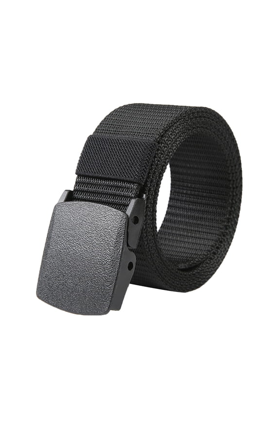 Unisex Work Belts - Breathable Webbing Canvas Outdoor Training Belt with Quick Release Plastic Buckle, Adjustable Trim to Fit by Awwp Black One Size