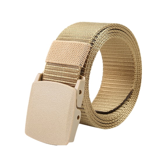 Unisex Work Belts - Breathable Webbing Canvas Outdoor Training Belt with Quick Release Plastic Buckle, Adjustable Trim to Fit by Awwp Khaki One Size