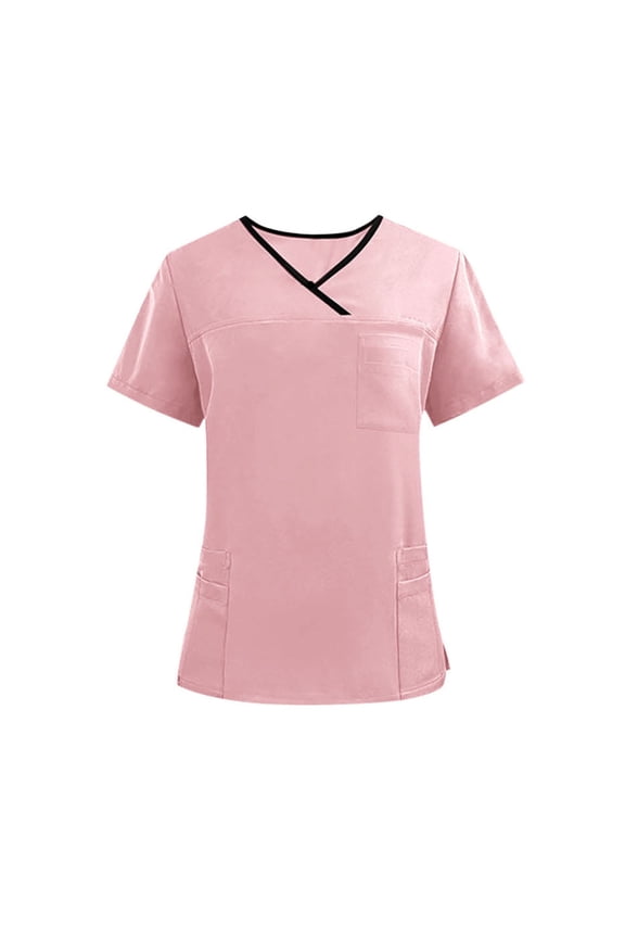 Unisex Workwear Set Relaxed Fit Scrub Top & Elastic Waist Pants, All-Day Comfort Healthcare Outfits, Solid Color V-Neck Medical Uniform, Essential Underscrub Pullover Clothing