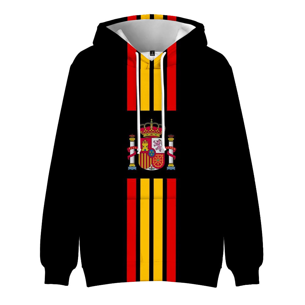 Unisex World Cup Costume National Flag Hoodies 3D Print Sweatshirt Flag of  Spain Hooded Fashion Hoodie Long Sleeve Pullover
