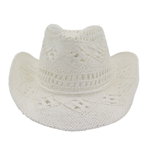 Unisex Woven Sun Hat, Open Weave Foldable Wide Brim Casual Cap for Travel and UV Protection, Breathable Design for Men and Women, Perfect Couple Hat for Outdoor Activities White One Size