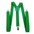 thumbnail image 1 of Unisex Y Back Suspenders Solid Color Adjustable Clip On Braces,Green,One Size, 1 of 3