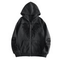 thumbnail image 1 of Unisex Y2K Zip Up Hoodie Gothic Print Hooded Sweatshirt Oversized Hooded Cardigan Sweat Jacket Emo Alternative Clothes, 1 of 4