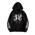 thumbnail image 1 of Unisex Y2K Zip Up Hoodie Oversized Gothic Punk Hooded Sweatshirt Casual Baggy Hooded Jacket Emo Alternative Clothes, 1 of 4