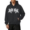 thumbnail image 1 of Unisex Y2K Zip Up Hoodie Oversized Gothic Punk Hooded Sweatshirt Casual Baggy Sweatjacket Emo Alternative Clothes, 1 of 3