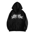 thumbnail image 1 of Unisex Y2K Zip Up Hoodie Oversized Gothic Punk Hooded Sweatshirt Casual Vintage Hooded Jacket Emo Alternative Clothes, 1 of 4