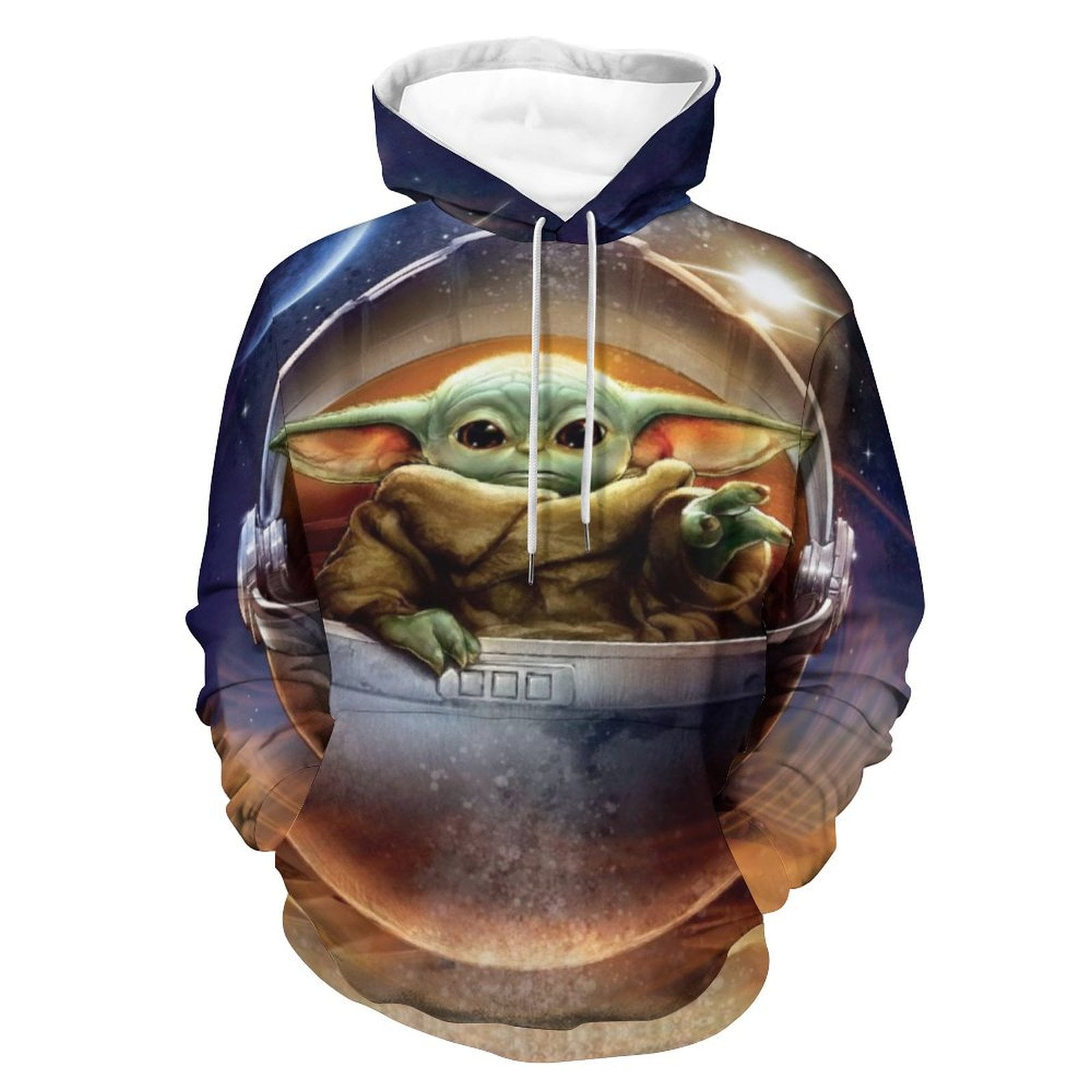 Kids Baby Yoda Hoodie 3d Printed Long Sleeve Pullover Hoodie
