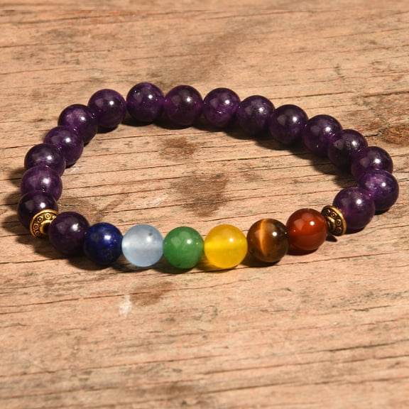 Unisex Yoga Chakra Bracelet - 7 Color Natural Stone Beaded Bracelet