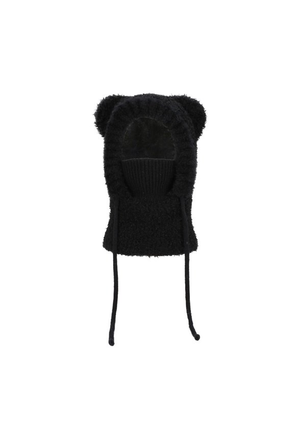 Unisex Youth Plush Balaclava Winter Hat 3-in-1 Pullover Cap with Ribbed Face Mask Neck Warmer for Juniors Cute Animal Ear Fleece Headwear Everyday Casual Apparel