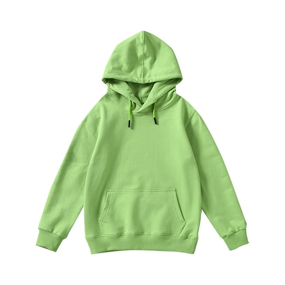 Unisex Youth Solid Classic Hoodies Soft Hooded Pullover Sweatshirts for Children Boy Girl Hoodie with Drawstring