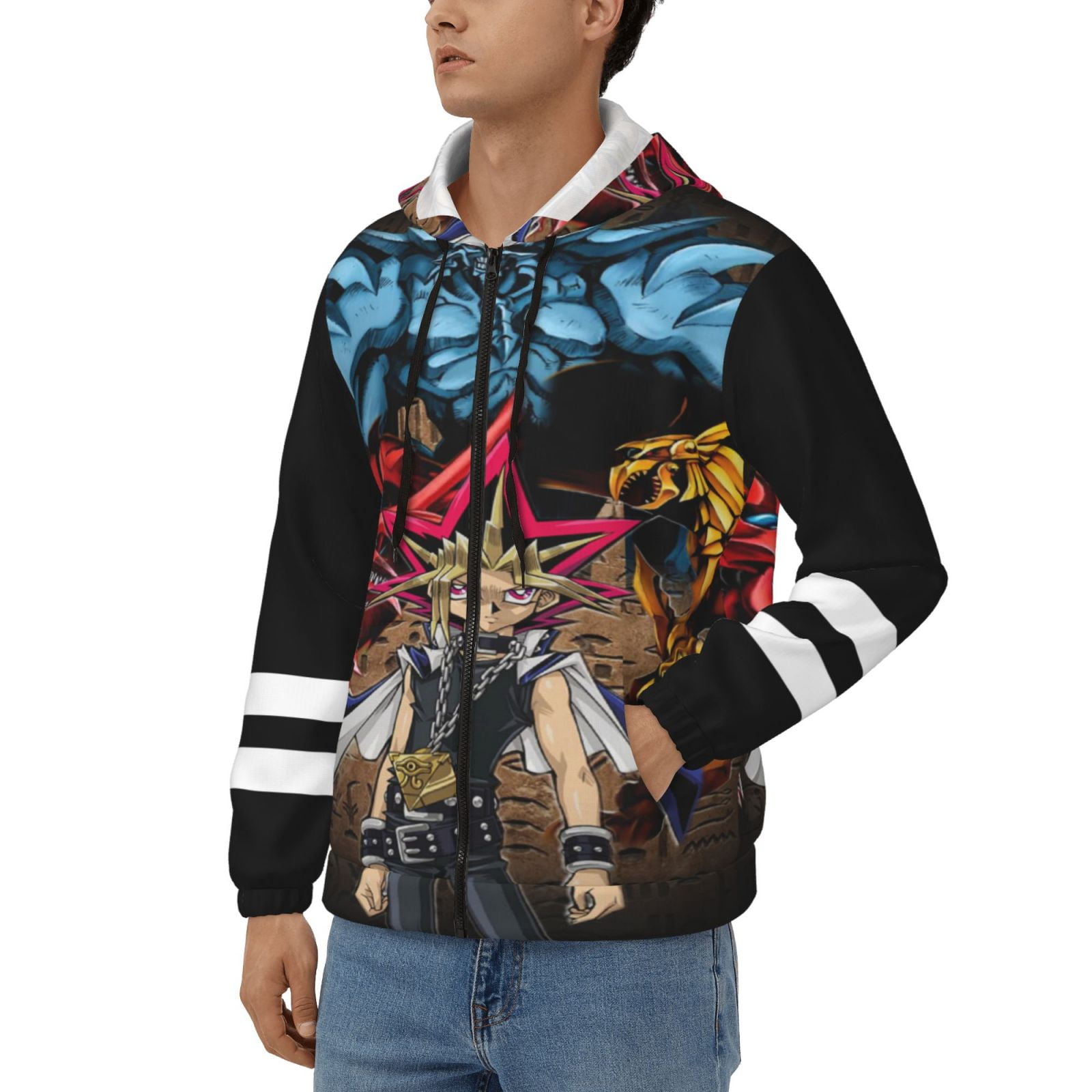 Unisex Yu Gi Oh Zip Up Hoodie Graphic Hooded Sweatshirt for Men