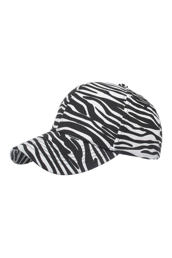 Unisex Zebra Print Baseball Cap Adjustable Lightweight Breathable Classic Trucker Hat Black One Size