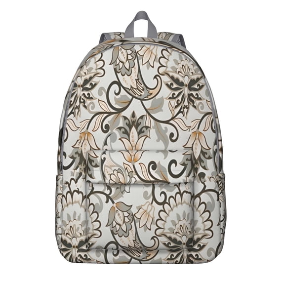 Unisex Zipper Boho Backpack, Bohemian Chic Print Bag with Front Pocket, Lightweight Rucksack for School University Work Commute, Great Gift