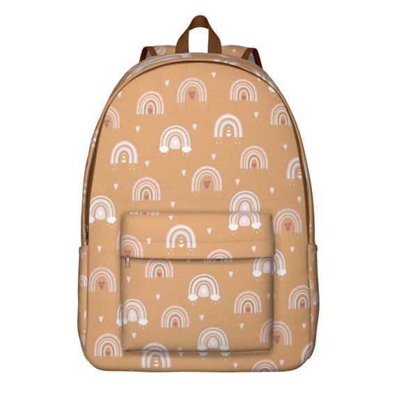 Unisex Zipper Boho Backpack, Bohemian Chic Print Bag with Front Pocket, Lightweight Rucksack for School University Work Commute, Great Gift