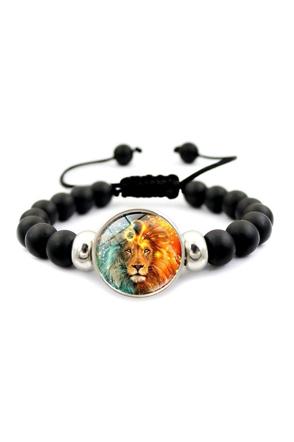 Unisex Zodiac Constellation Bracelet Fashion Beaded Bracelet with Time Gem Adjustable Length 18+7 cm Glass Beads Travel Gift for Women and Men