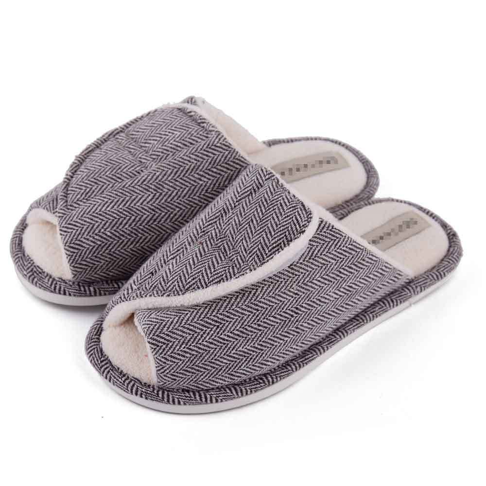Unisex-adult Comfy Velcro Slippers ,Open Toe Swollen Feet Slippers ...