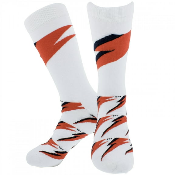 Unisex-adult David Bowie Flash (US Men's Shoe Size 8 - 12) Socks One Size White
