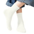 thumbnail image 1 of Unisex boys Girls Cotton Socks Solid Color Soft Stretchy Ankle Socks Kids Casual Comfy Socks for Everyday Wear White 9-12 Years, 1 of 6