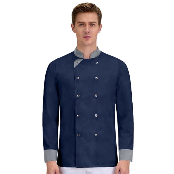 Unisex chef uniform long-sleeve, chef jacket for men/women with comfortable button closure - Kitchen, Restaurant, Hotel uniform