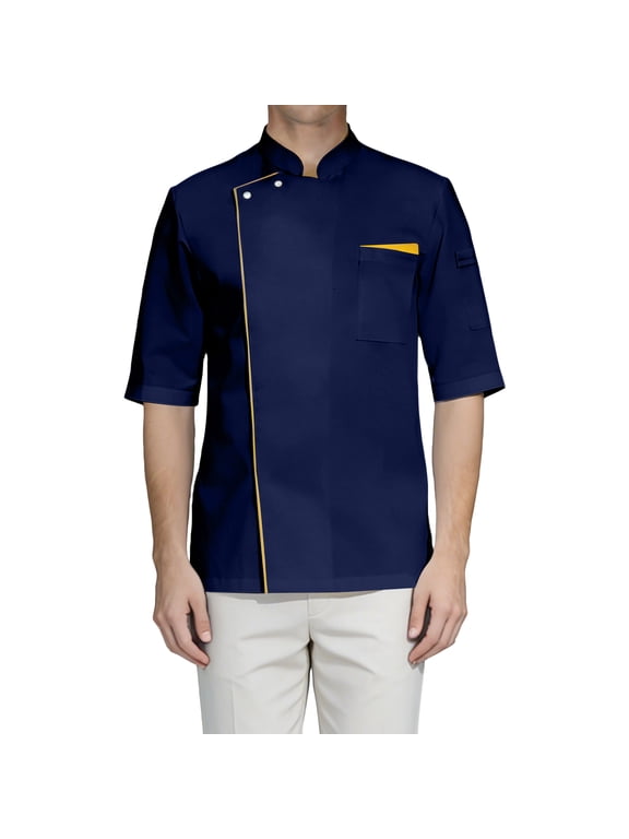 Unisex chef uniform short-sleeve, chef jacket for men/women with comfortable button closure - Kitchen, Restaurant, Hotel uniform