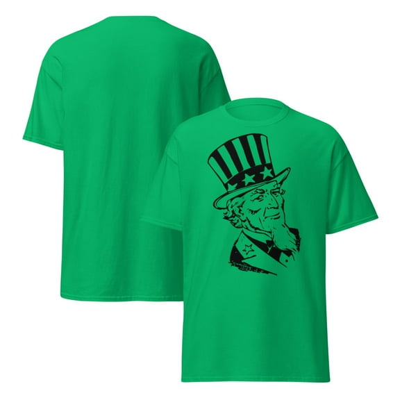 Unisex classic tee image of Uncle Sam sign in clear background (Irish Green, 2XL)