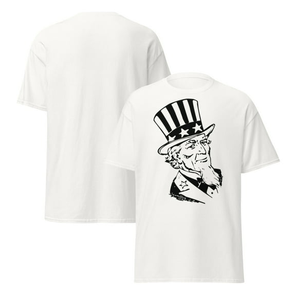 Unisex classic tee image of Uncle Sam sign in clear background (White, M)
