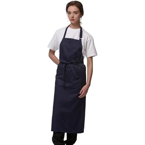Unisex cooking apron kitchen apron with pockets 443-3 Navy,1 Pack
