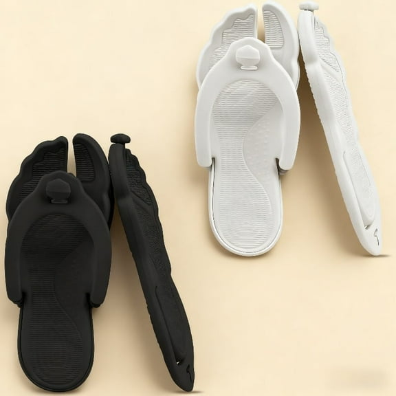 Unisex flip-flops, shower shoes, foldable beach sandals, travel slippers, lightweight, anti-slip and quick-drying 2 pairs