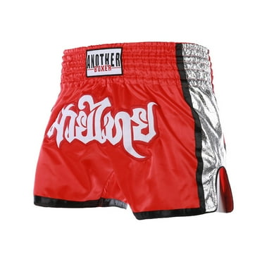 Unisex for mma Muay Thai Training Trunks Elastic Waist Breathable Fabric Red