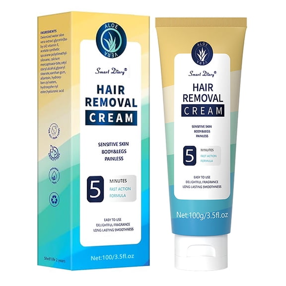 Unisex gentle hair removal cream, painless hair removal for legs, armpits and bikini area, fast-acting and non-irritating.