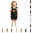 thumbnail image 1 of Unisex kids Corduroy Short Overalls, Pumpkin Felt Appliques Sleeveless Dungarees with Pockets, Comfort Baby Outfit for First Halloween Photoshoots and Pumpkin Patch Visits for 1-7 Years, 1 of 7