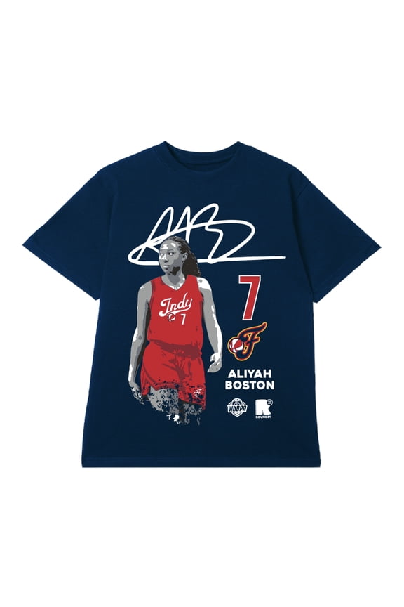 Unisex round21 Aliyah Boston Navy Indiana Fever Player Graphic T-Shirt