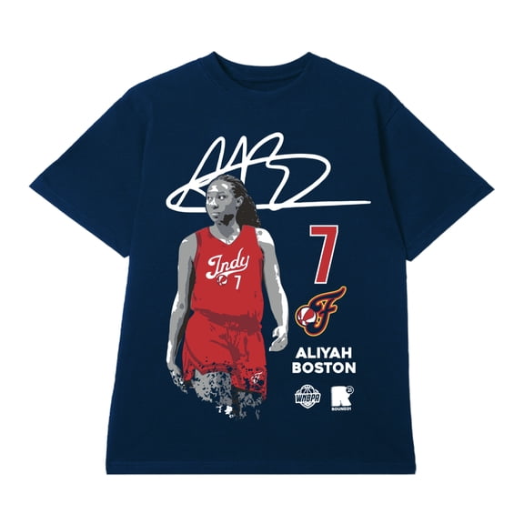Unisex round21 Aliyah Boston Navy Indiana Fever Player Graphic T-Shirt