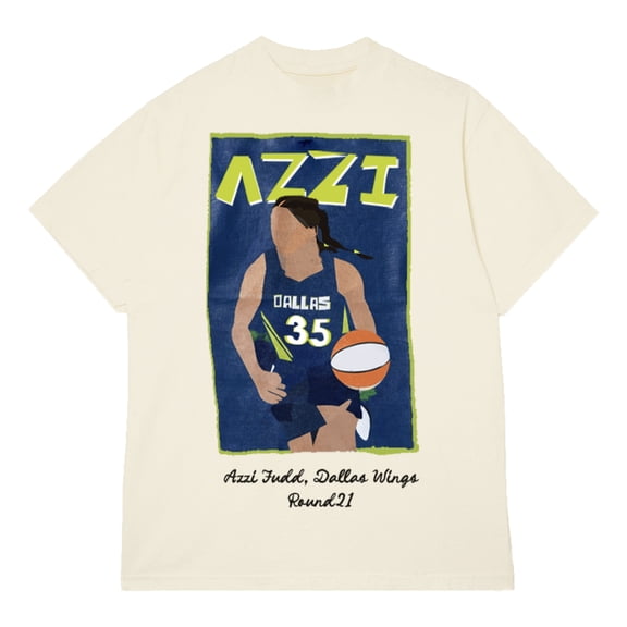 Unisex round21 Azzi Fudd Cream Dallas Wings Draft T-Shirt