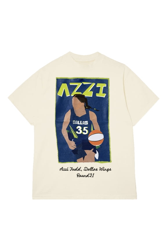 Unisex round21 Azzi Fudd Cream Dallas Wings Draft T-Shirt