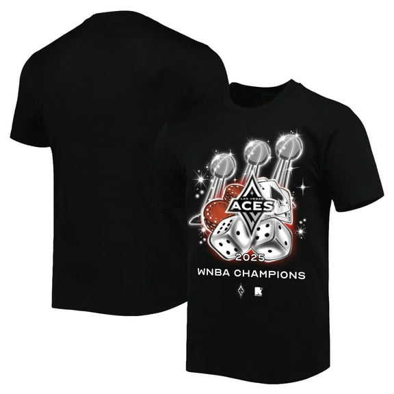 Unisex round21 Black Las Vegas Aces Three-Time WNBA Champions Oversized Premium T-Shirt