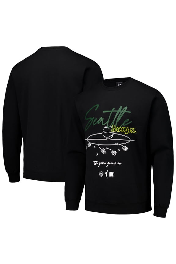 Unisex round21 Black Seattle Storm Bloom Pullover Crew Sweatshirt