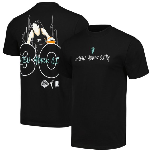 Unisex round21 Breanna Stewart Black New York Liberty Player Illustration T-Shirt