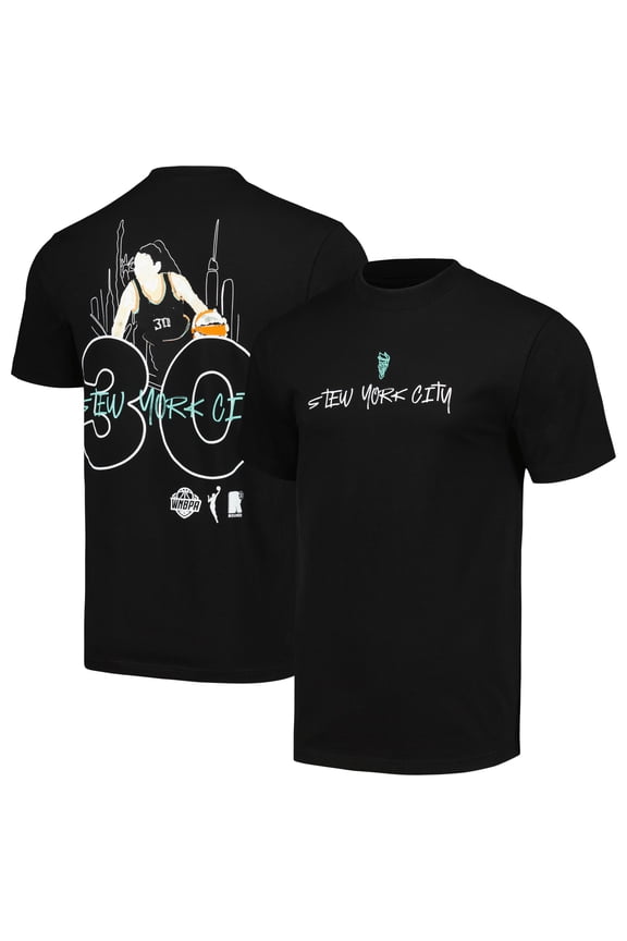 Unisex round21 Breanna Stewart Black New York Liberty Player Illustration T-Shirt