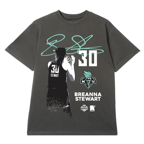 Unisex round21 Breanna Stewart Gray New York Liberty Graphic T-Shirt