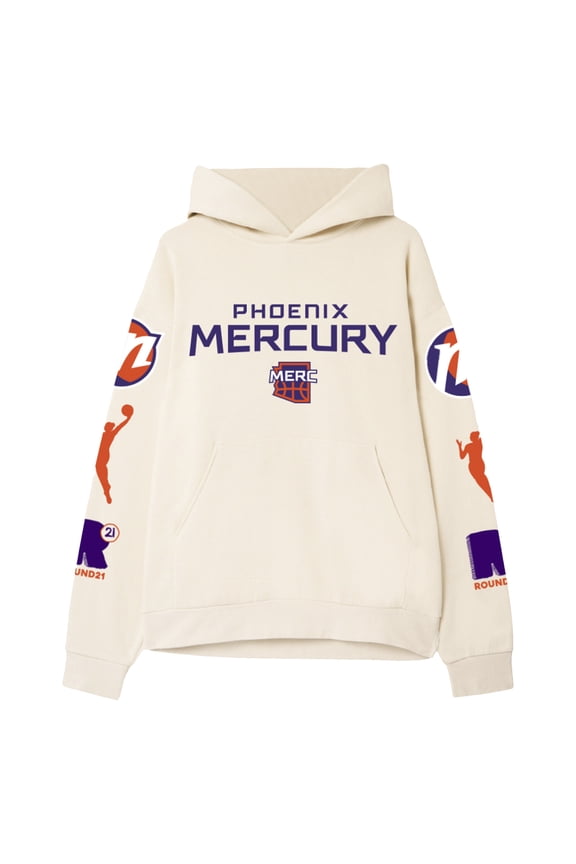 Unisex round21 Cream Phoenix Mercury Drop Shoulder Boxy Hoodie