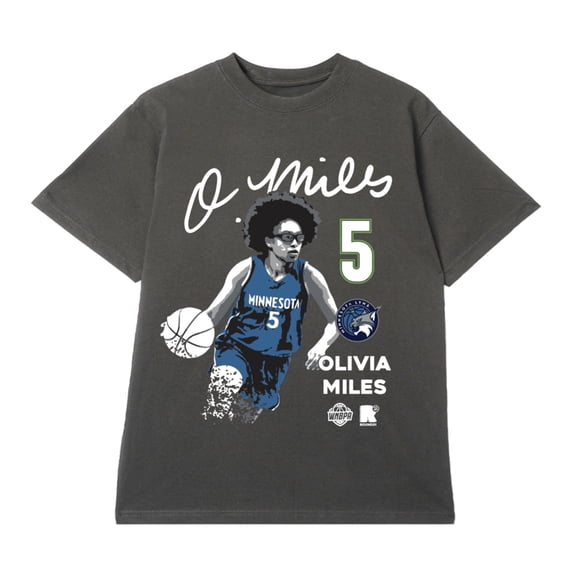 Unisex round21 Olivia Miles Gray Minnesota Lynx Poster T-Shirt