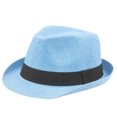 thumbnail image 1 of Unisex's Short Roll Up Brim Straw Fedora Hat Trilby Cuban Panama Summer Beach, 1 of 1