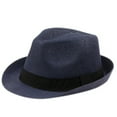 thumbnail image 1 of Unisex's Short Roll Up Brim Straw Fedora Hat Trilby Cuban Panama Summer Beach, 1 of 1