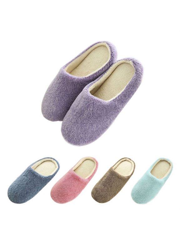 Unisex's Winter Warm Skid-Proof Fleece Plush Indoor Slippers Cozy Shoes