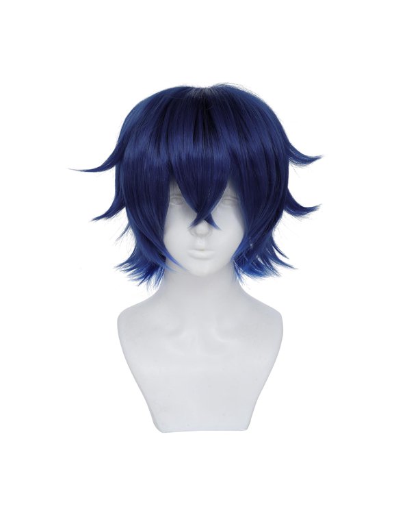Unisex short wig, anime character cosplay wig, men's short wig, suitable for cosplay, layered party wig, with bangs, suitable for Halloween, Christmas, and other occasions, synthetic fiber wig.