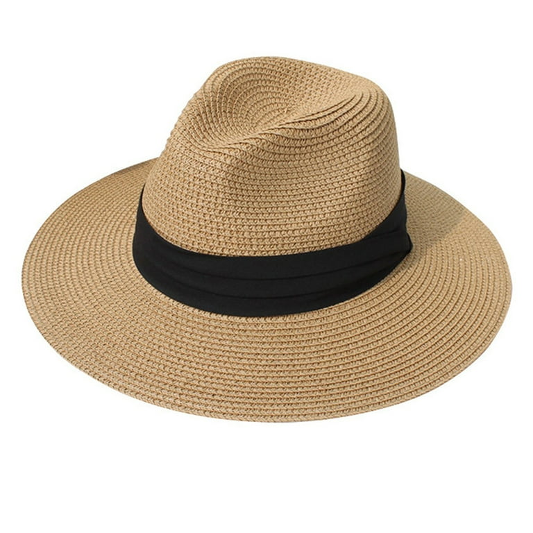 Unisex straw beach hat, 55-57.5 cm, Khaki 