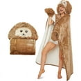 thumbnail image 1 of Unisex wearable Blanket 60*49inch oversize pajamas animal hat Winter Soft Flannel warm Hooded Blankets with Gloves, 1 of 5