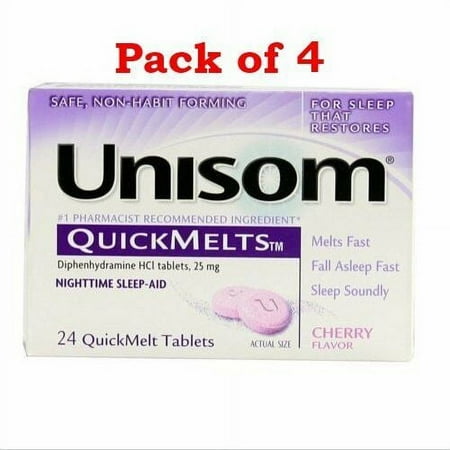 Unisom QuickMelts Cherry Flavor 24 Each Pack of 4
