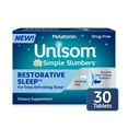 thumbnail image 1 of Unisom Simple Slumbers Restorative Sleep Tablets 30-Count, Melatonin 3mg, 1 of 9